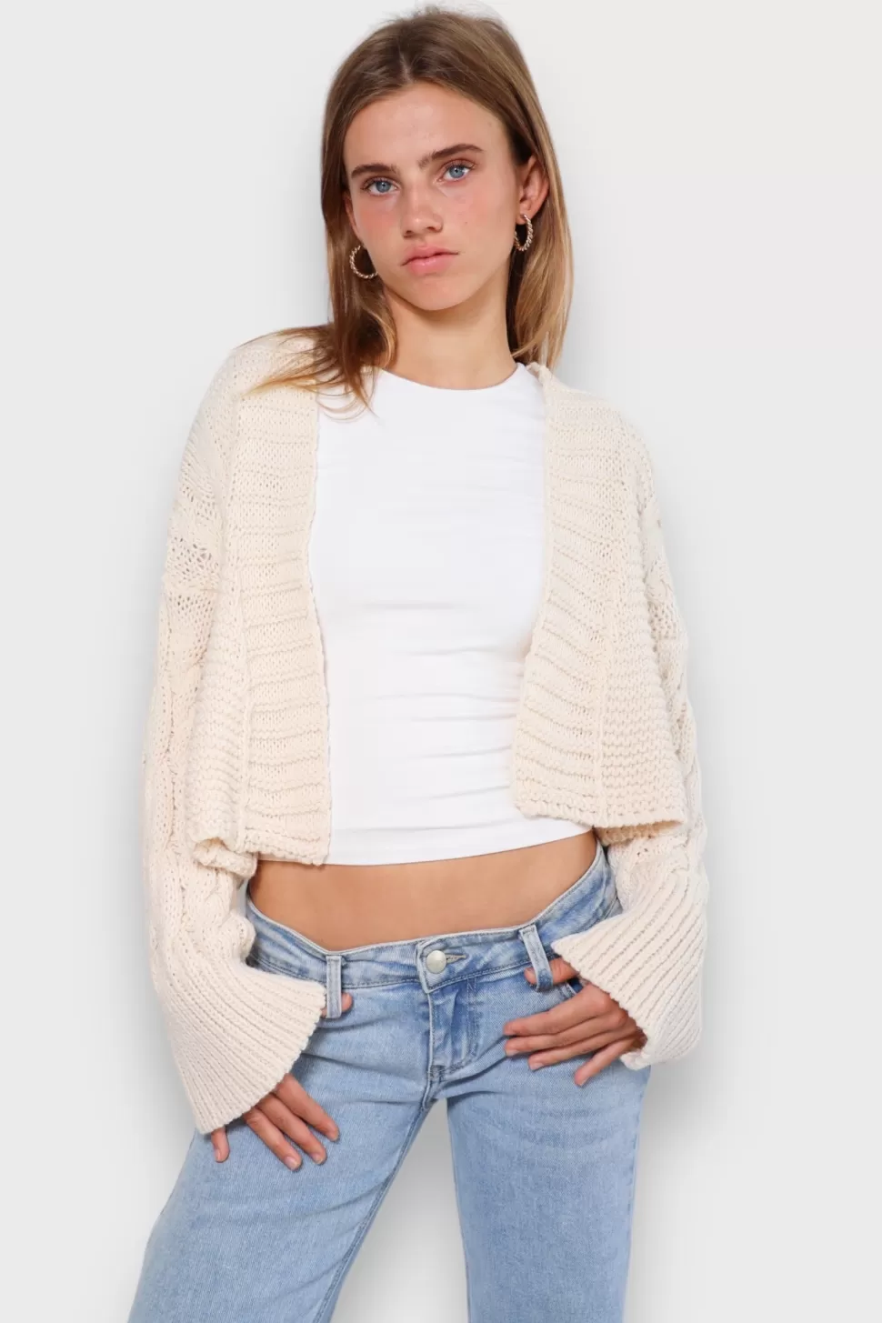 Cardigan "Maille Torsadee" Blanc*Meet Me There Shop