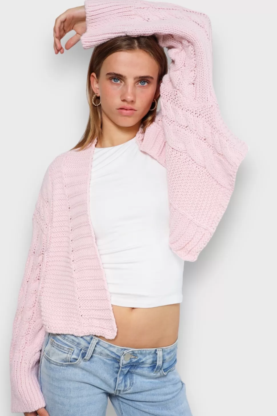 Cardigan "Maille Torsadee" Rose*Meet Me There Sale