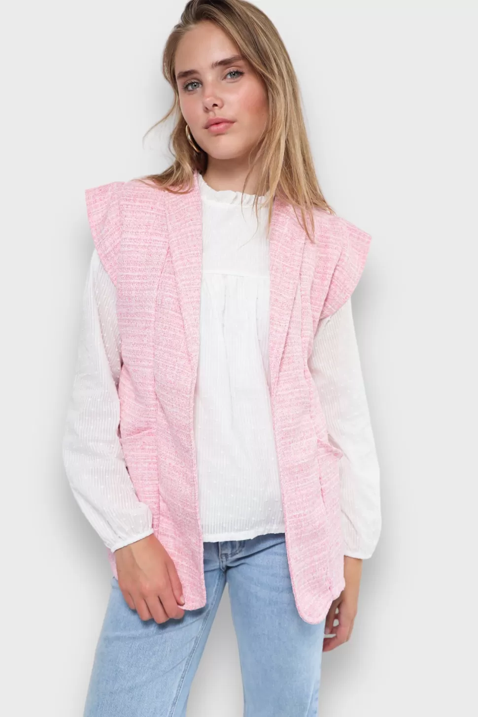 Gilet "Tweed" Rose*Meet Me There Outlet