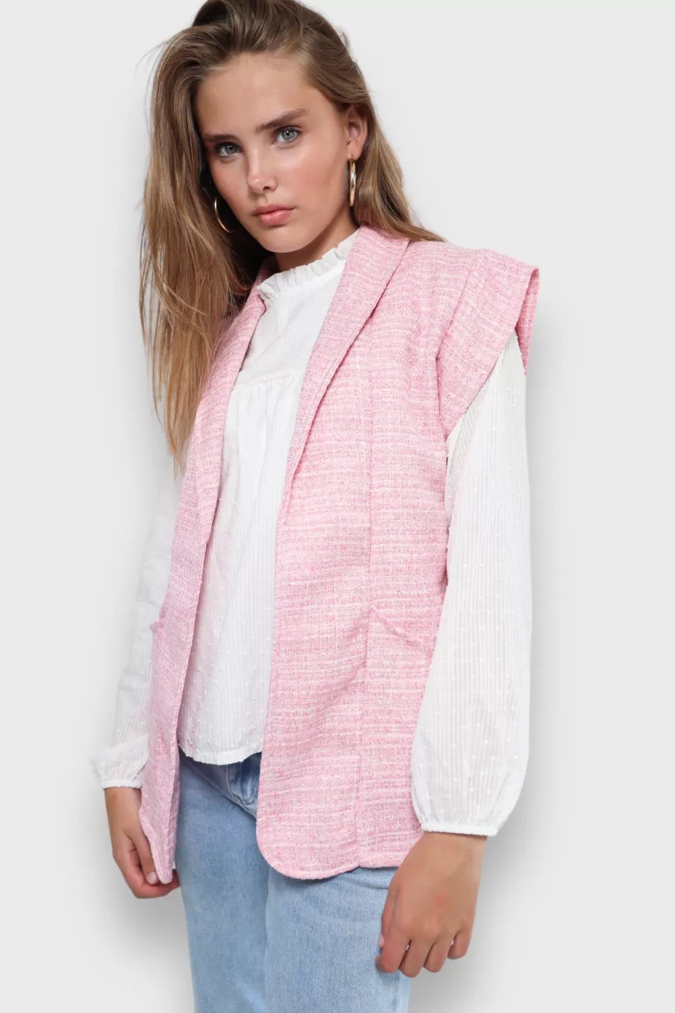 Gilet "Tweed" Rose*Meet Me There Outlet