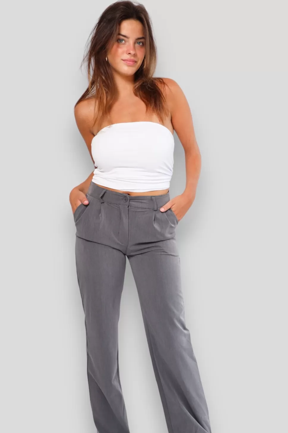 Pantalon "Parfait" Gris*Meet Me There Outlet