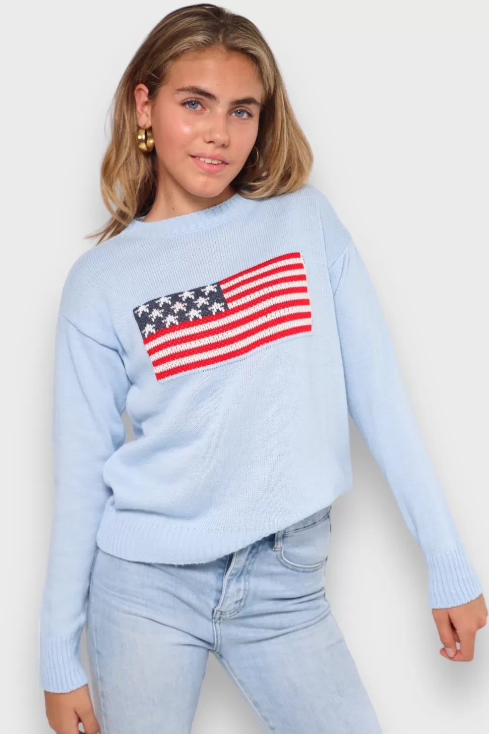 Pull "Drapeau" Bleu*Meet Me There Clearance