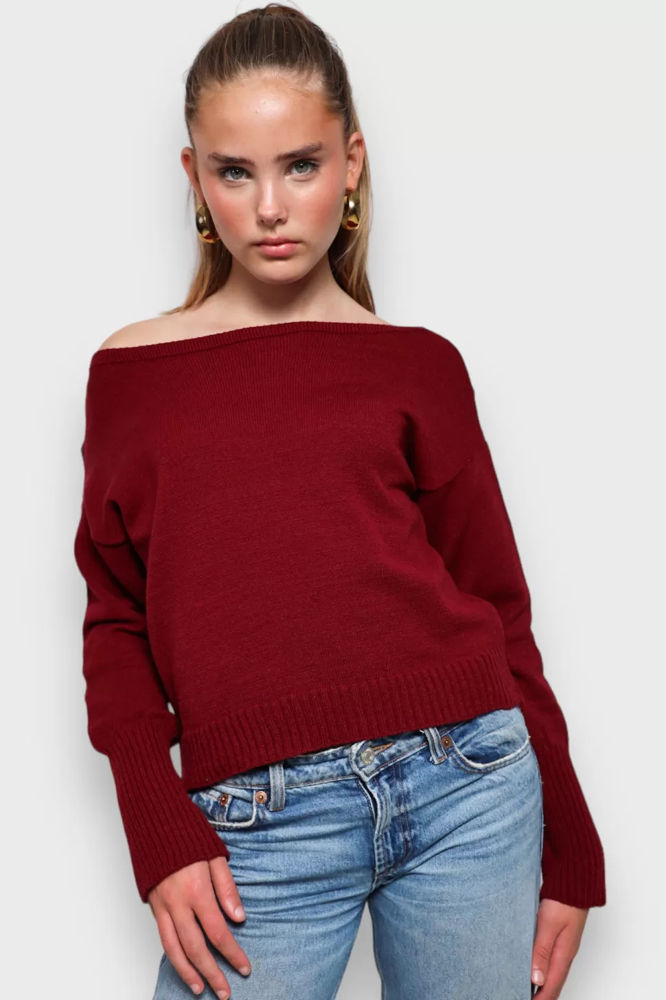 Pull "Une Epaule" Rouge*Meet Me There Flash Sale