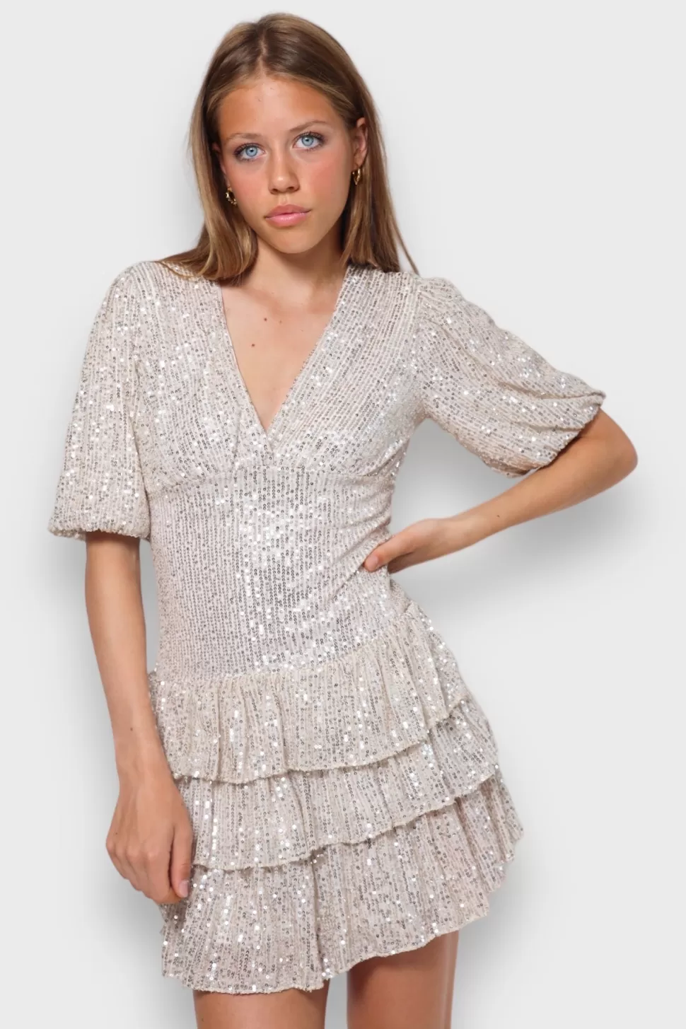 Robe "Miami Paillettes" Champagne*Meet Me There Discount