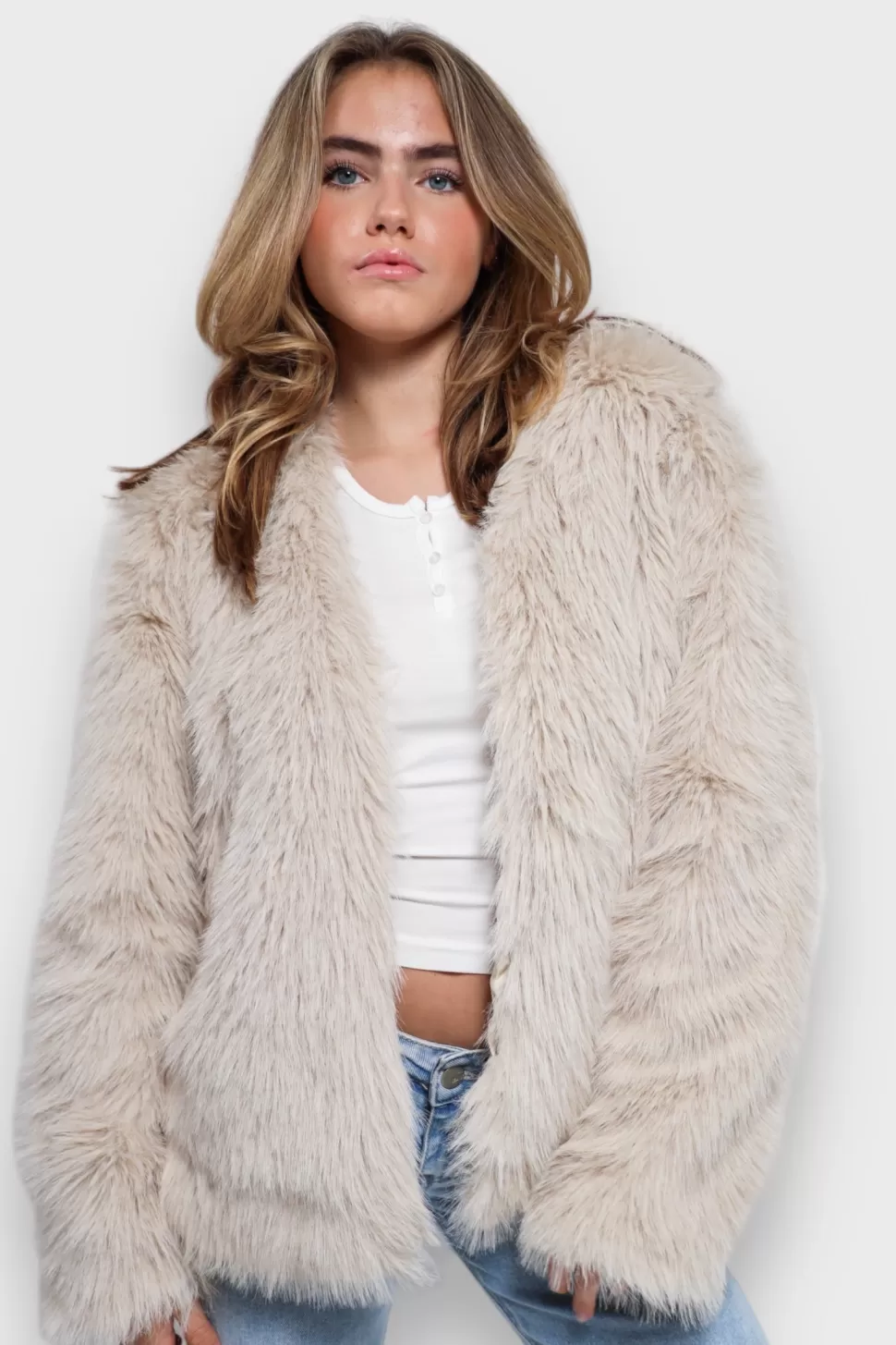 Veste "Furry" Beige*Meet Me There Sale